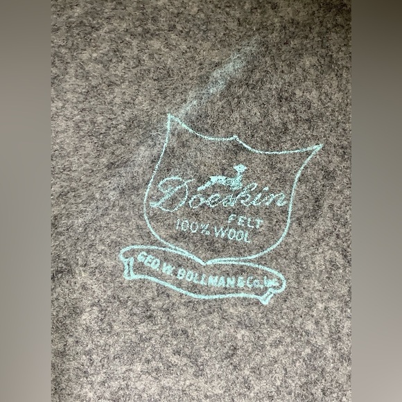 Women’s Vtg Geo. W. Bollman Doeskin 100% Wool Felt Blue Ribbon Hat - Picture 10 of 16